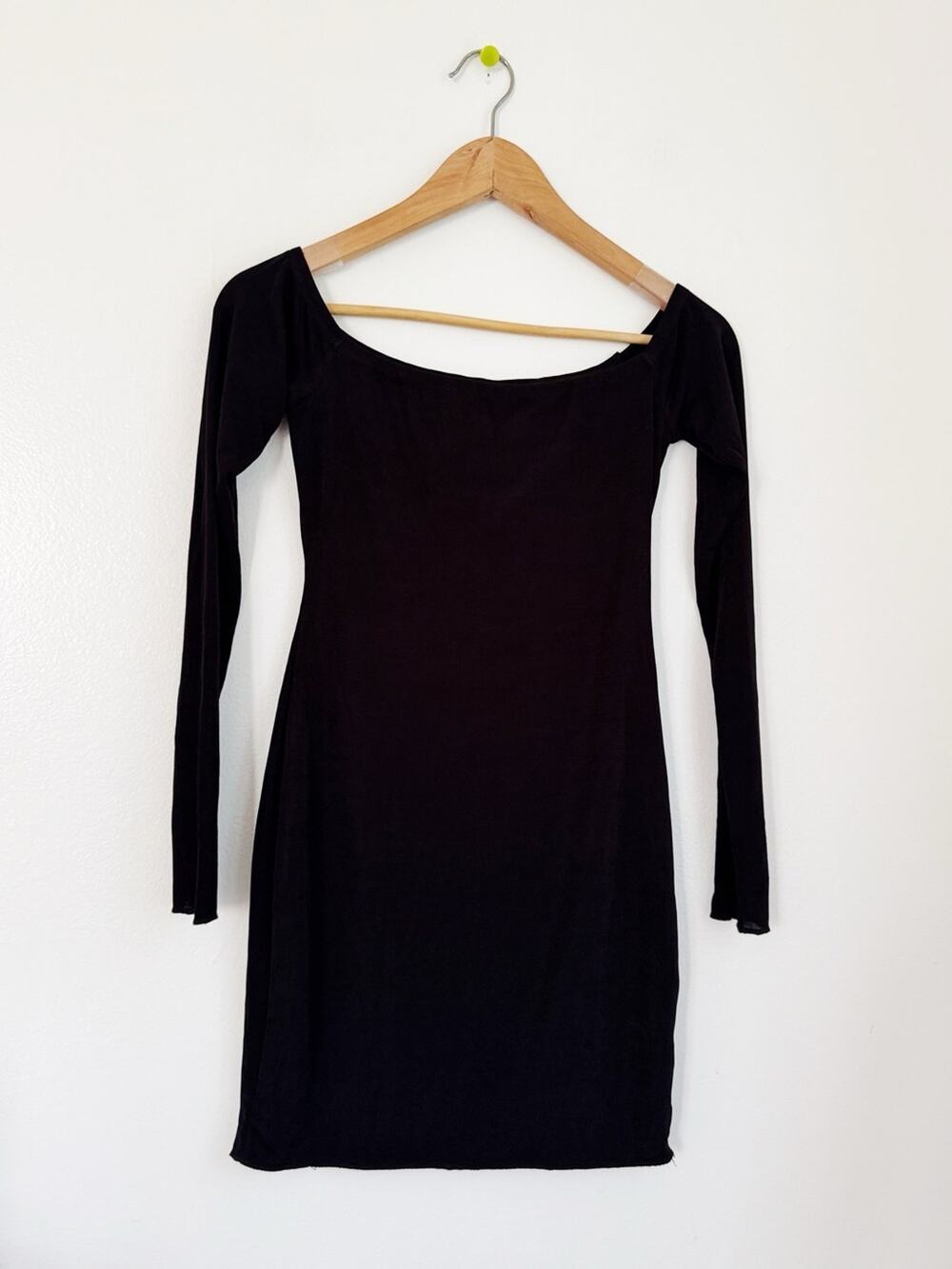 Naked Wardrobe Black Long Sleeve Mini Dress Size M NWOT